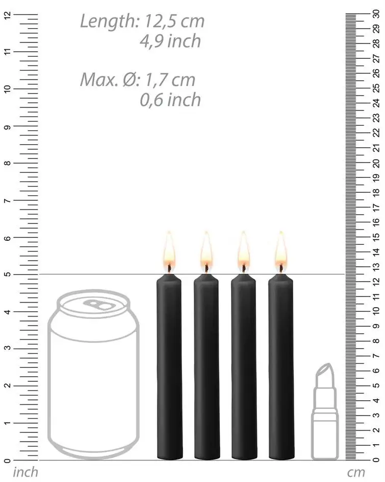 Teasing Wax Candles - 4 Pieces - Black - Bilde 4