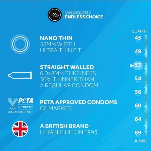 EXS Nano Thin - Condoms - 12 Pieces - Bilde 3