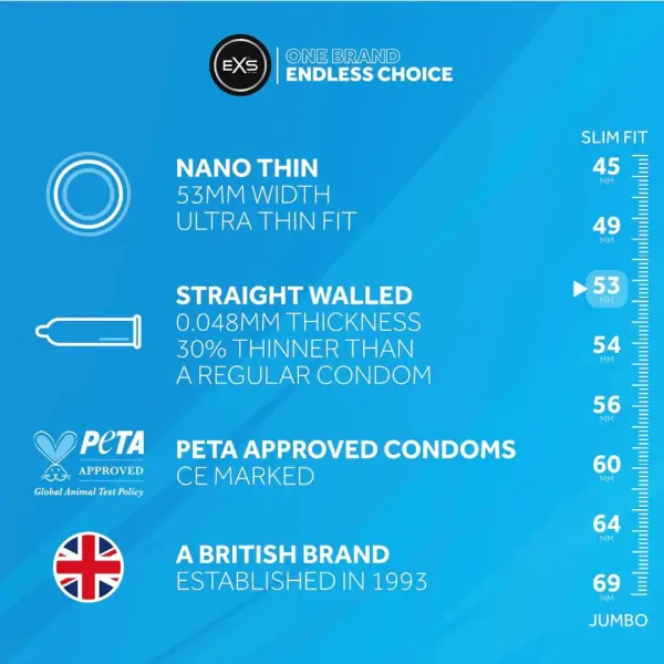 EXS Nano Thin - Condoms - 12 Pieces - Bilde 3