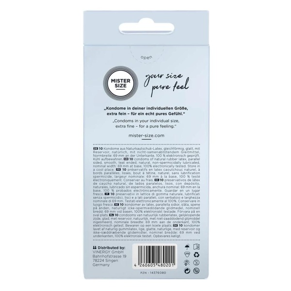 Pure Feel - Condoms 69 mm - 10 Pack - Bilde 2