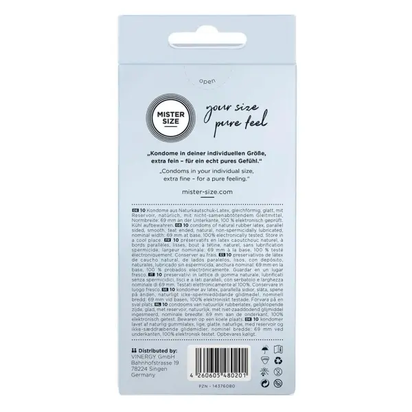 Pure Feel - Condoms 69 mm - 10 Pack - Bilde 2