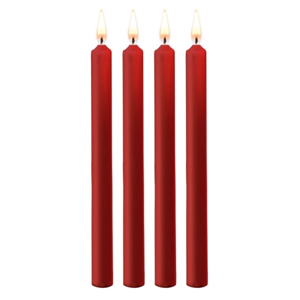Teasing Wax Candles - 4 Pieces - Large - Red