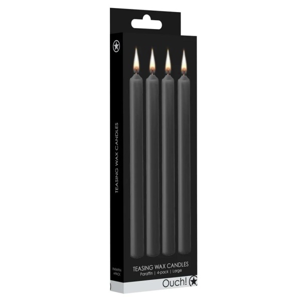 Teasing Wax Candles - 4 Pieces - Large - Black - Bilde 5