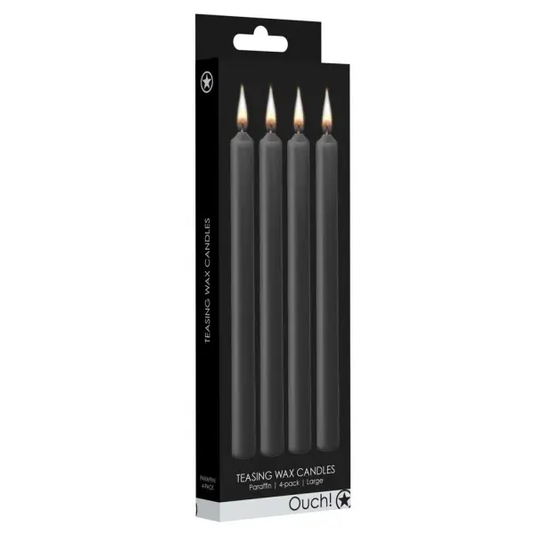 Teasing Wax Candles - 4 Pieces - Large - Black - Bilde 5