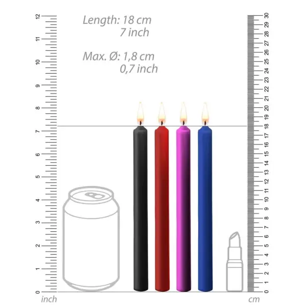 Teasing Wax Candles - 4 Pieces - Large - Multicolor - Bilde 3