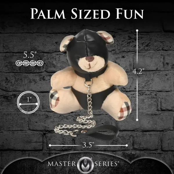 Hooded Teddy Bear Keychain - Tan - Bilde 3