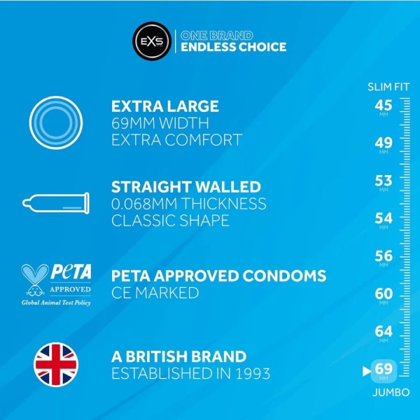 EXS Jumbo - Condoms - 12 Pieces - Bilde 3