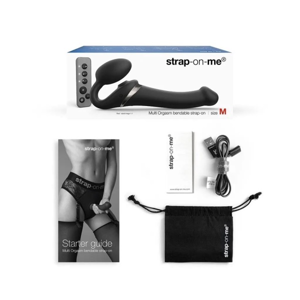 Strap-On-Me - Multi Orgasm - Strap-On Vibrator with Licking Stimulator Size L - Blck - Bilde 2