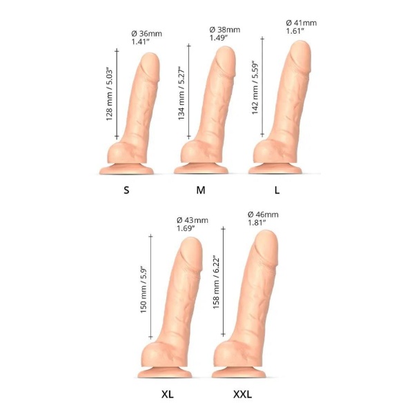 Strap-On-Me - Sliding Skin Realistic Dildo Size L - Nude - Bilde 2