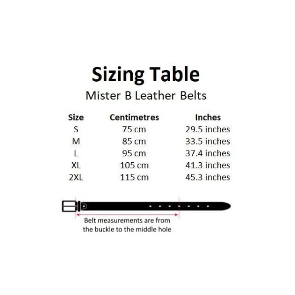 Mister B Leather Military Belt 5 cm - Bilde 2