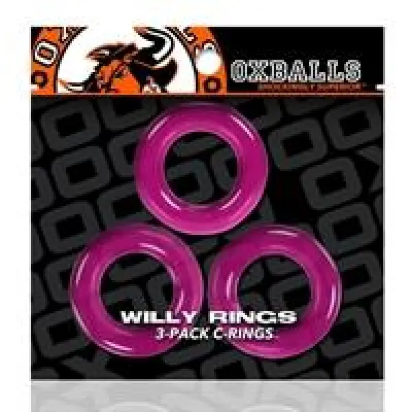 Oxballs WILLY RINGS 3-pack cockrings - Hot Pink - Bilde 2