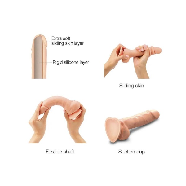 Strap-On-Me - Sliding Skin Realistic Dildo Size L - Nude - Bilde 3