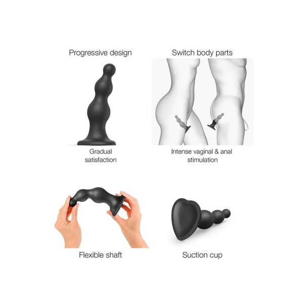 Strap-On-Me - Dildo Plug Beads Size S - Black - Bilde 2