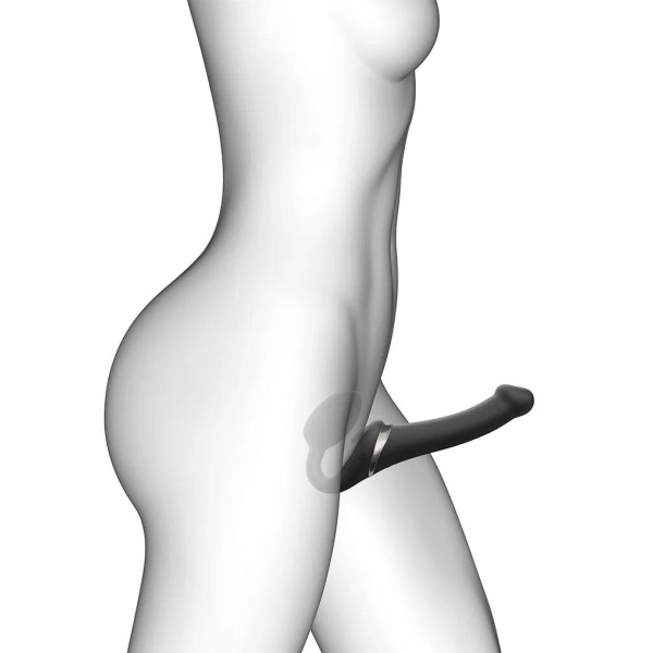 Strap-On-Me - Multi Orgasm - Strap-On Vibrator with Licking Stimulator Size L - Blck - Bilde 7
