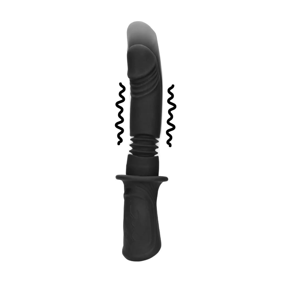 Hand Held Vibrating and Thrusting Sex Machine - Black - Bilde 3