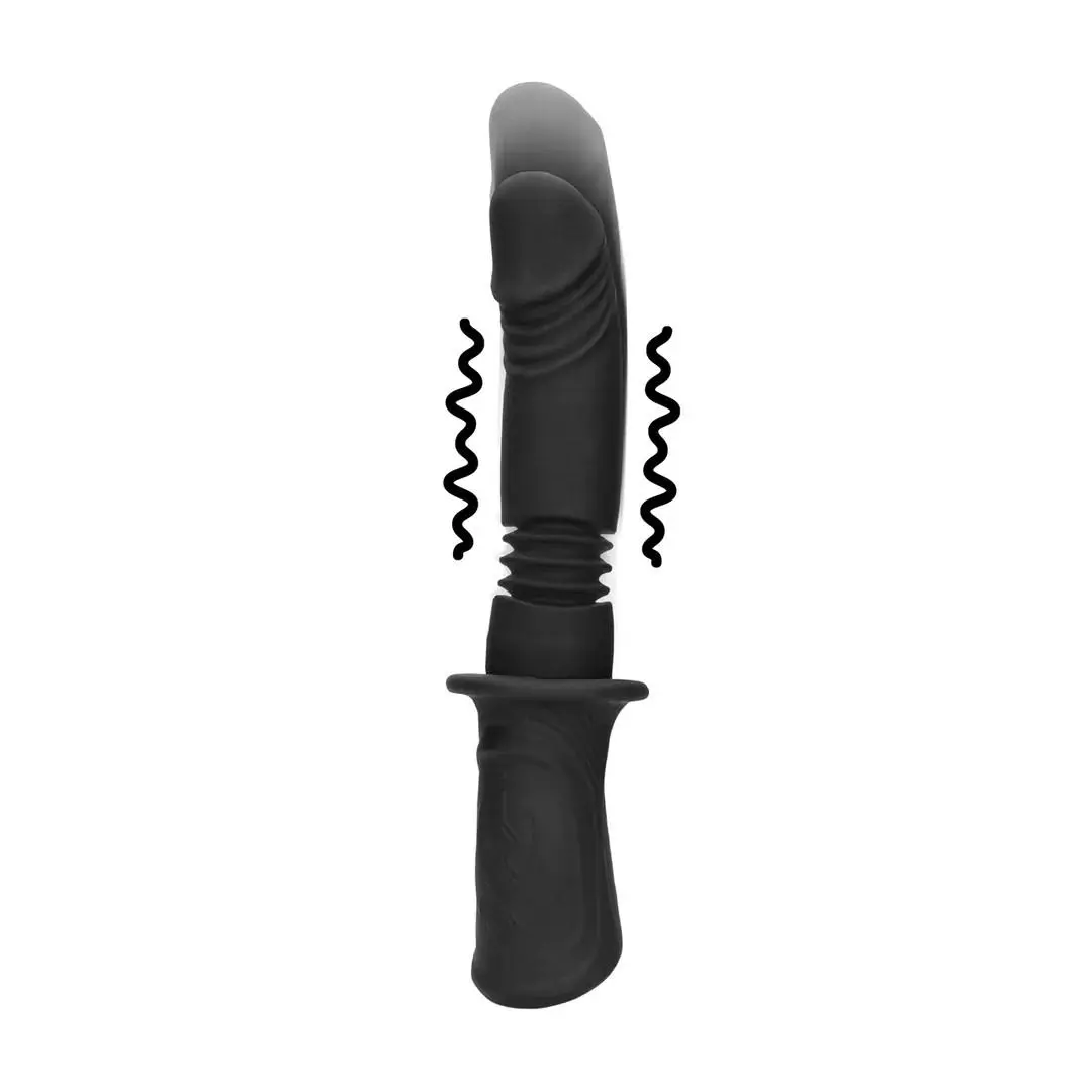 Hand Held Vibrating and Thrusting Sex Machine - Black - Bilde 3