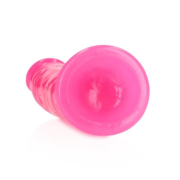 Slim Realistic Dildo with Suction Cup - Glow in the Dark - 6'' / 15,5 cm - Pink - Bilde 3
