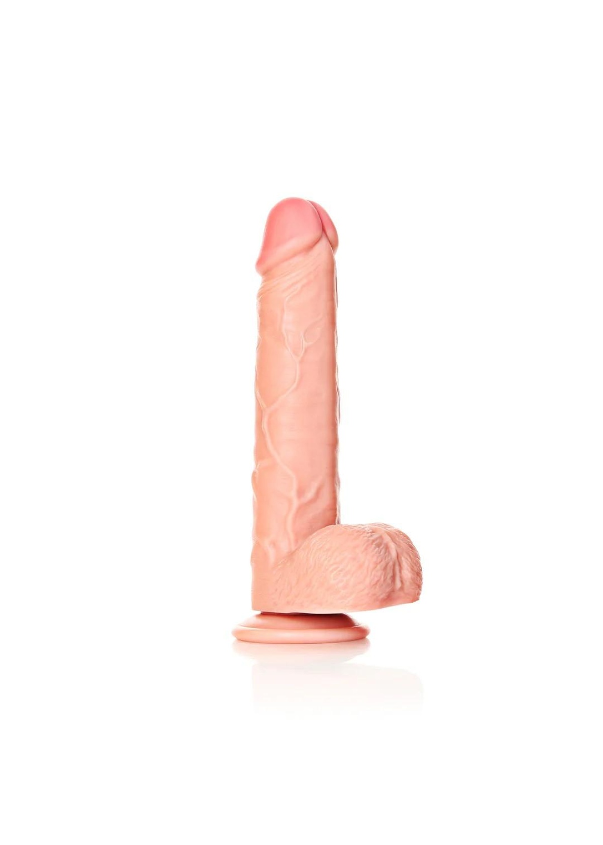 Straight Realistic Dildo with Balls and Suction Cup - 9 / 23 cm - Flesh