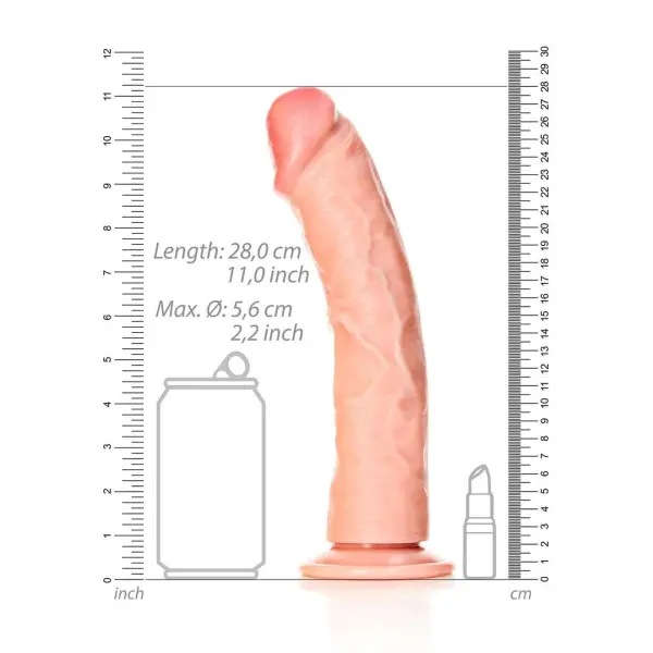 Curved Realistic Dildo with Suction Cup - 10 / 25,5 cm - Flesh - Bilde 4
