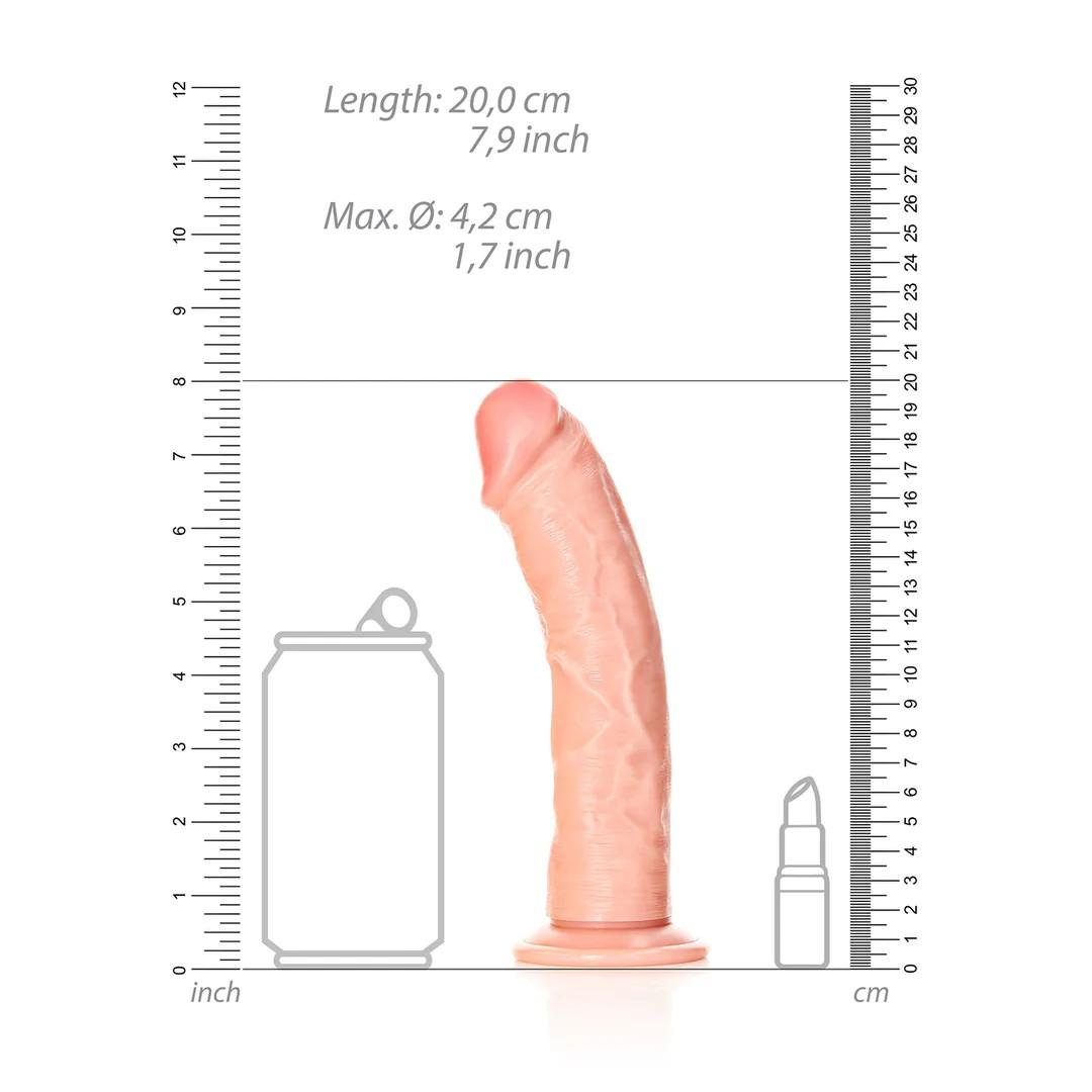 Curved Realistic Dildo with Suction Cup - 7 / 18 cm - Flesh - Bilde 2
