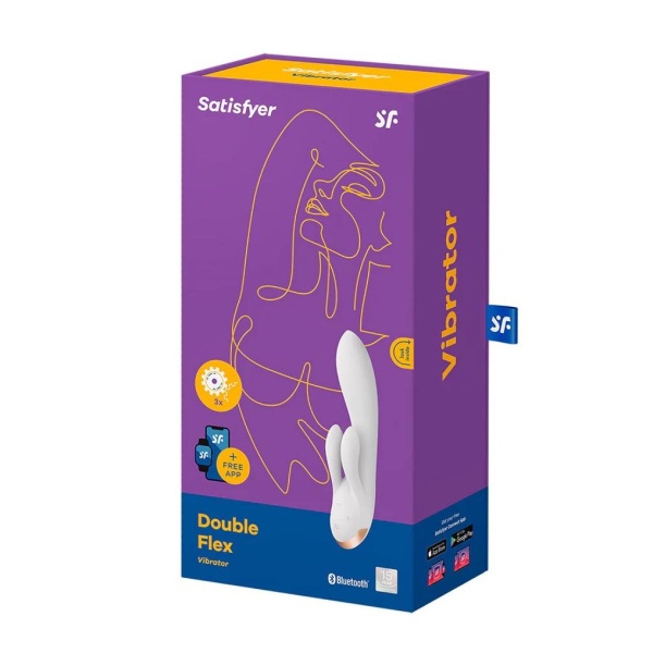 Double Flex - Rabbit Vibrator - White - Bilde 3