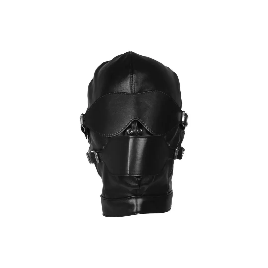 Blindfolded Mask with Breathable Ball Gag - Black - Bilde 2