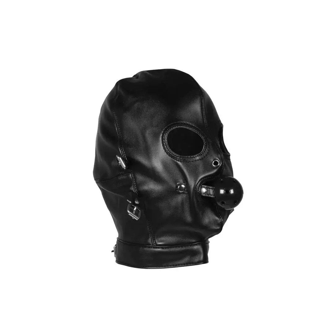 Blindfolded Mask with Breathable Ball Gag - Black - Bilde 3