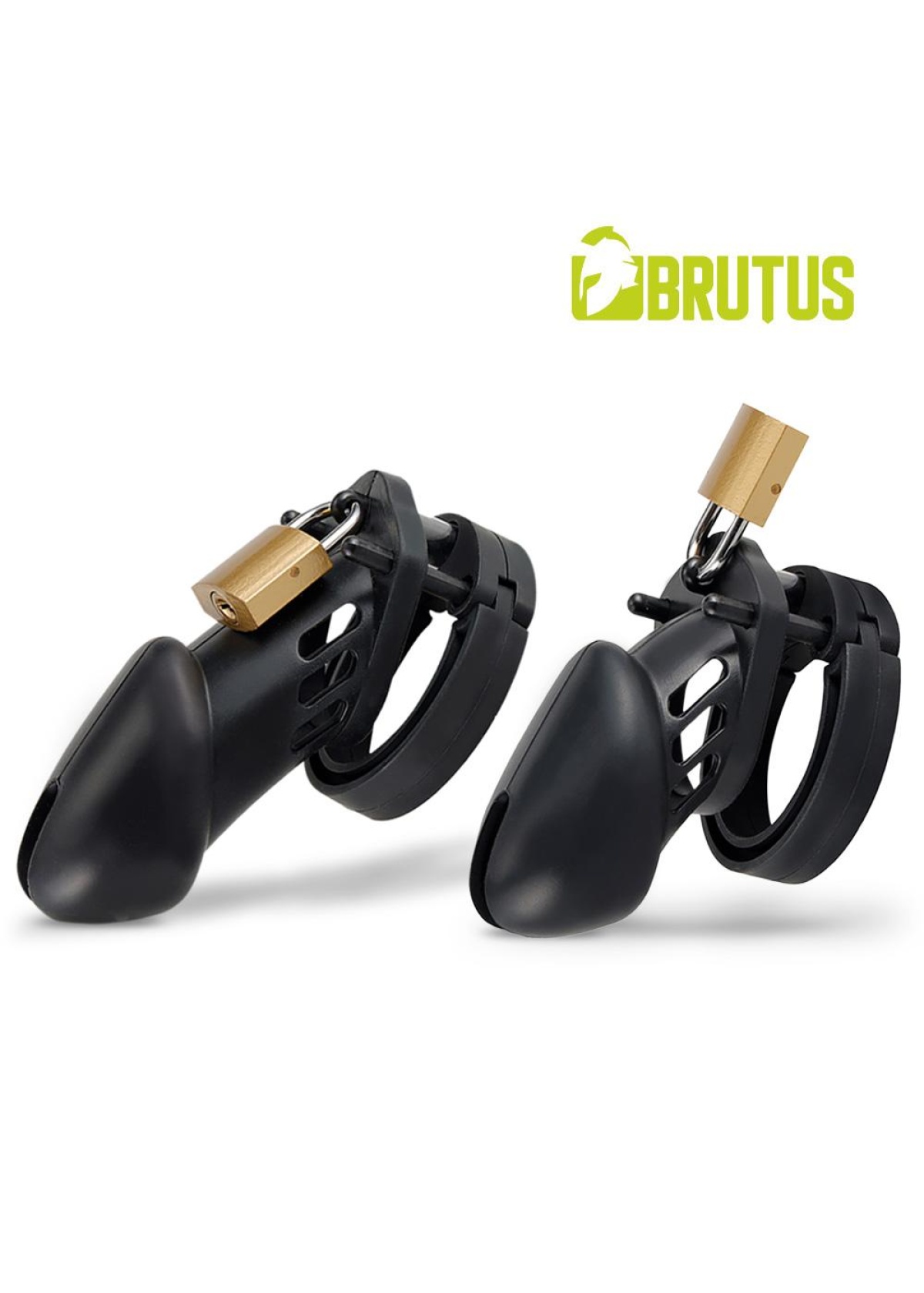 BRUTUS DENIAL - Silicone Chastity Cage Set Black