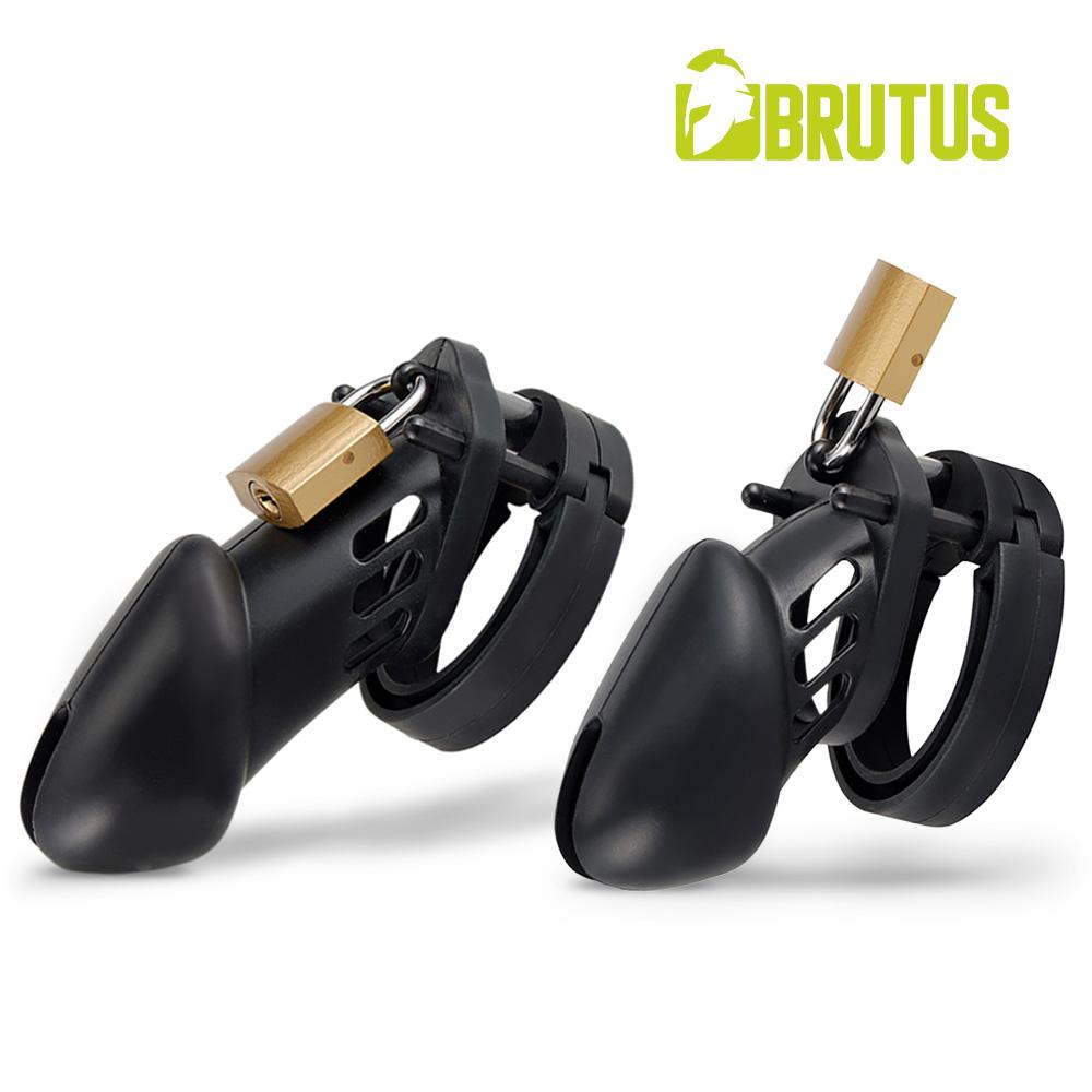 BRUTUS DENIAL - Silicone Chastity Cage Set Black