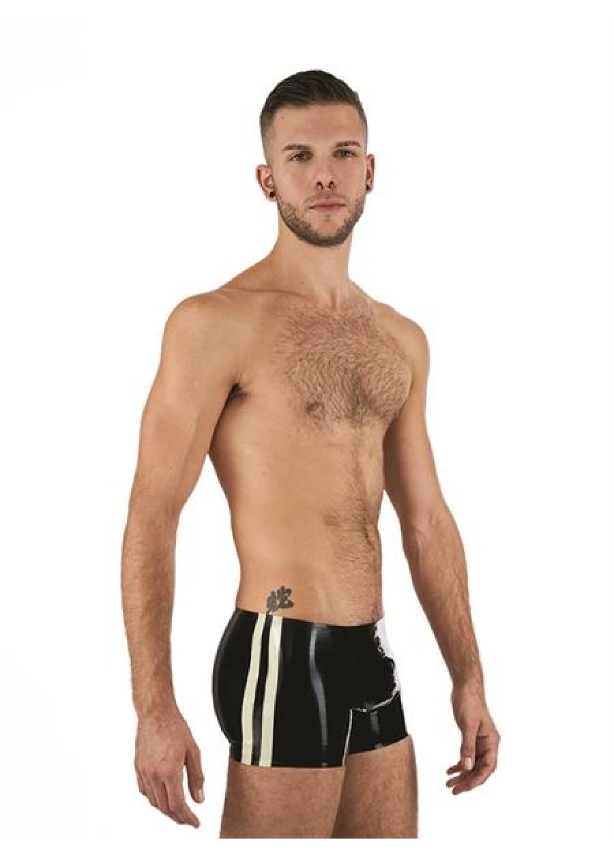 Mister B Rubber Trunks Black White
