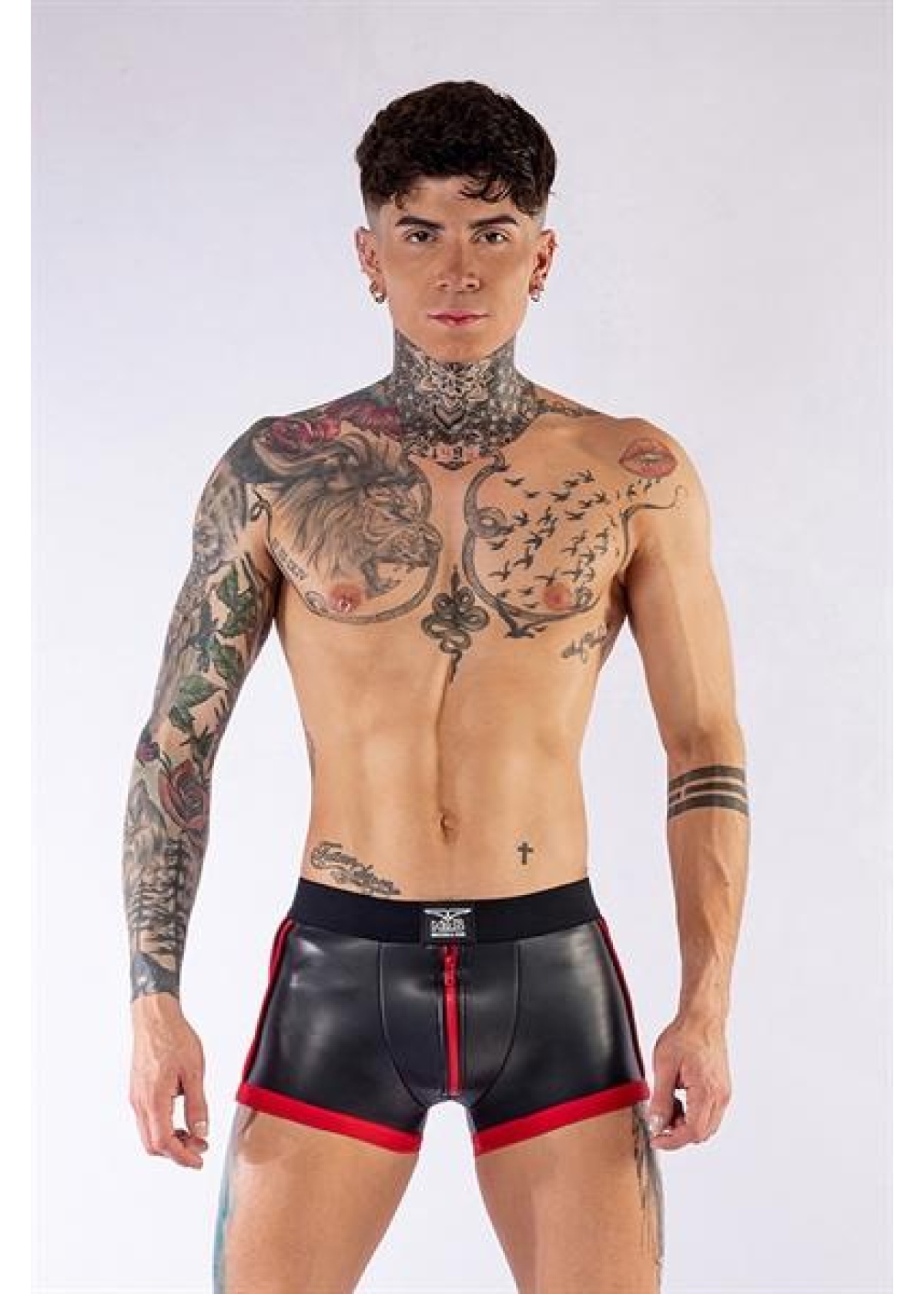 Mister B Neoprene Pouch Shorts Black Red