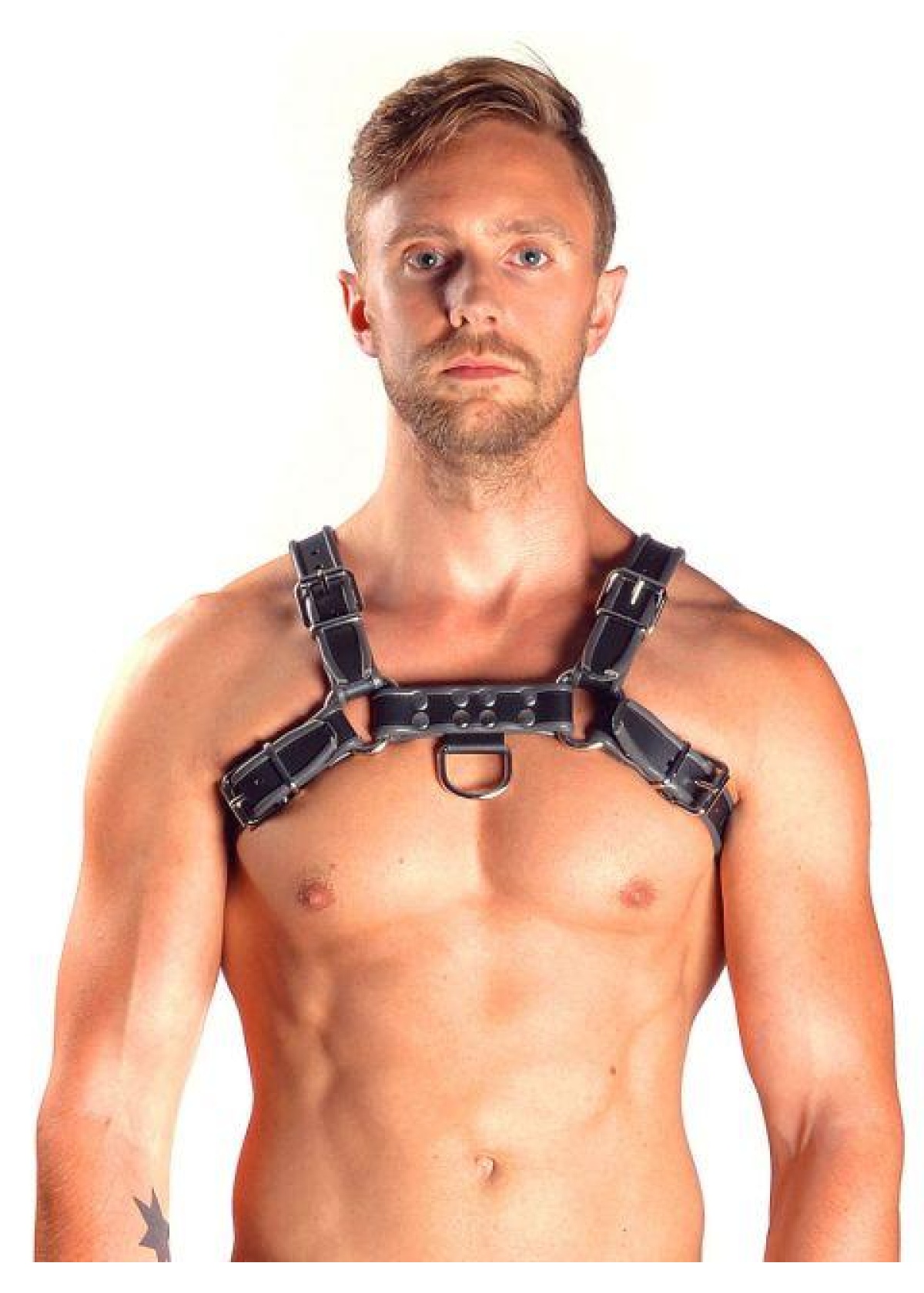 Mister B Leather Chest Harness Grey