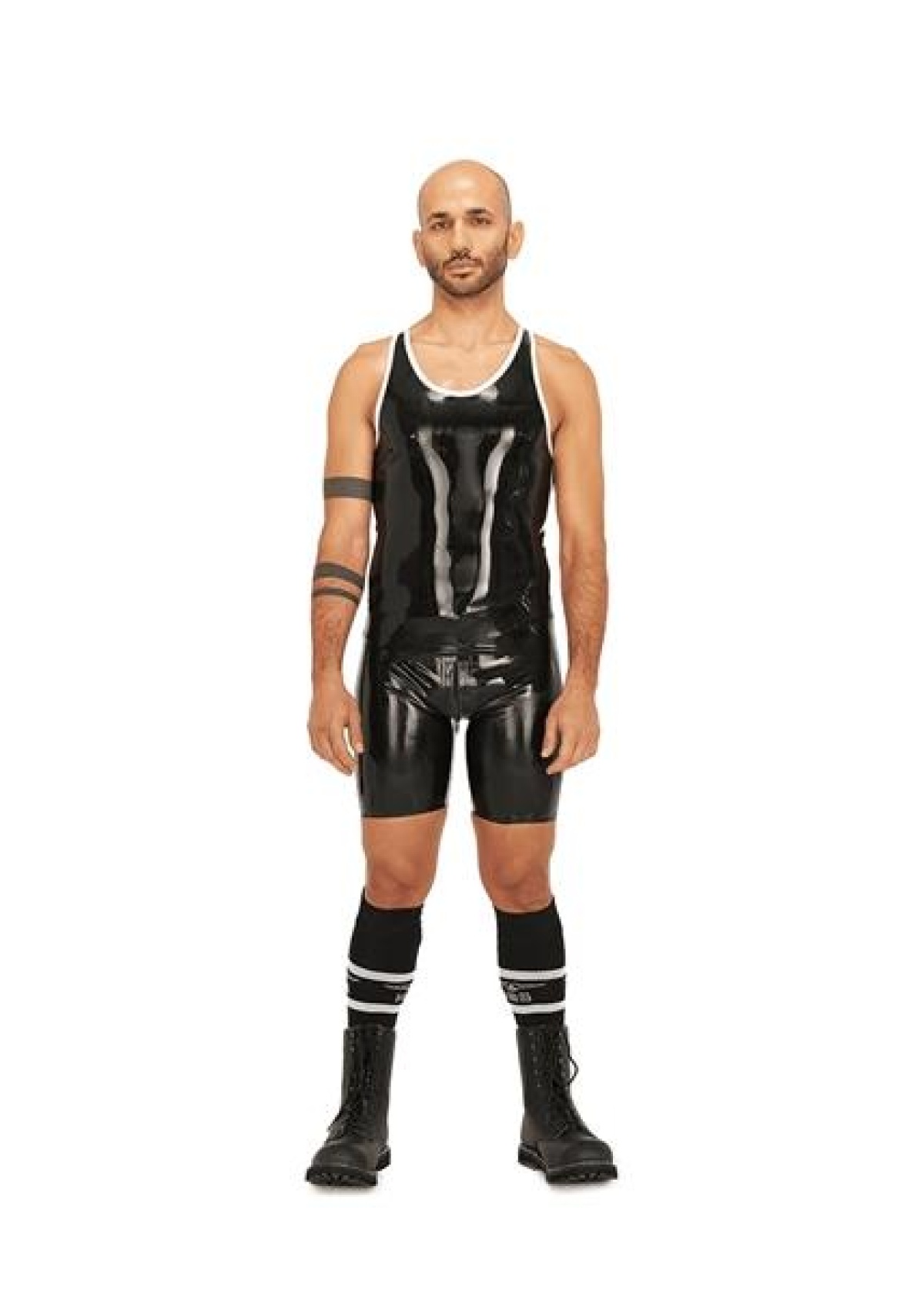Mister B Rubber Muscle Shirt Black White