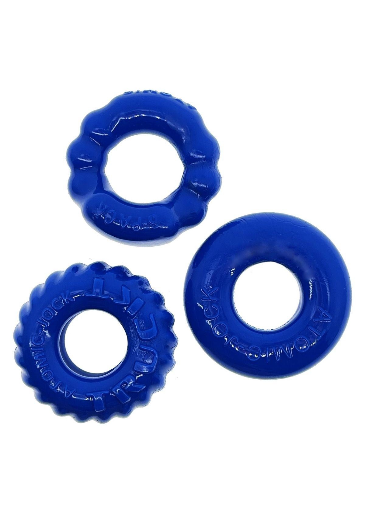 Oxballs BONEMAKER 3-PACK Cockring Kit - Pool Blue