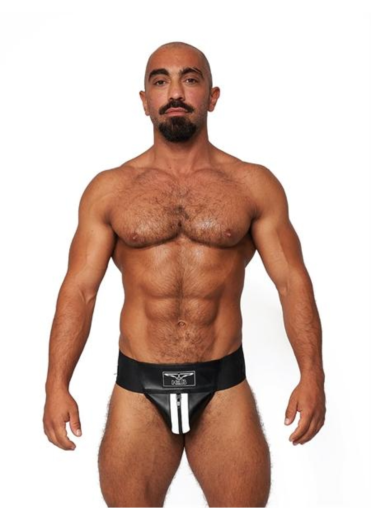 Mister B Leather Premium Jockstrap - Black White