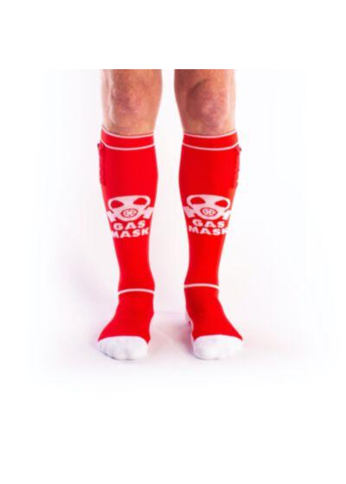 BRUTUS GAS MASK Party Socks w. Pockets Red / White
