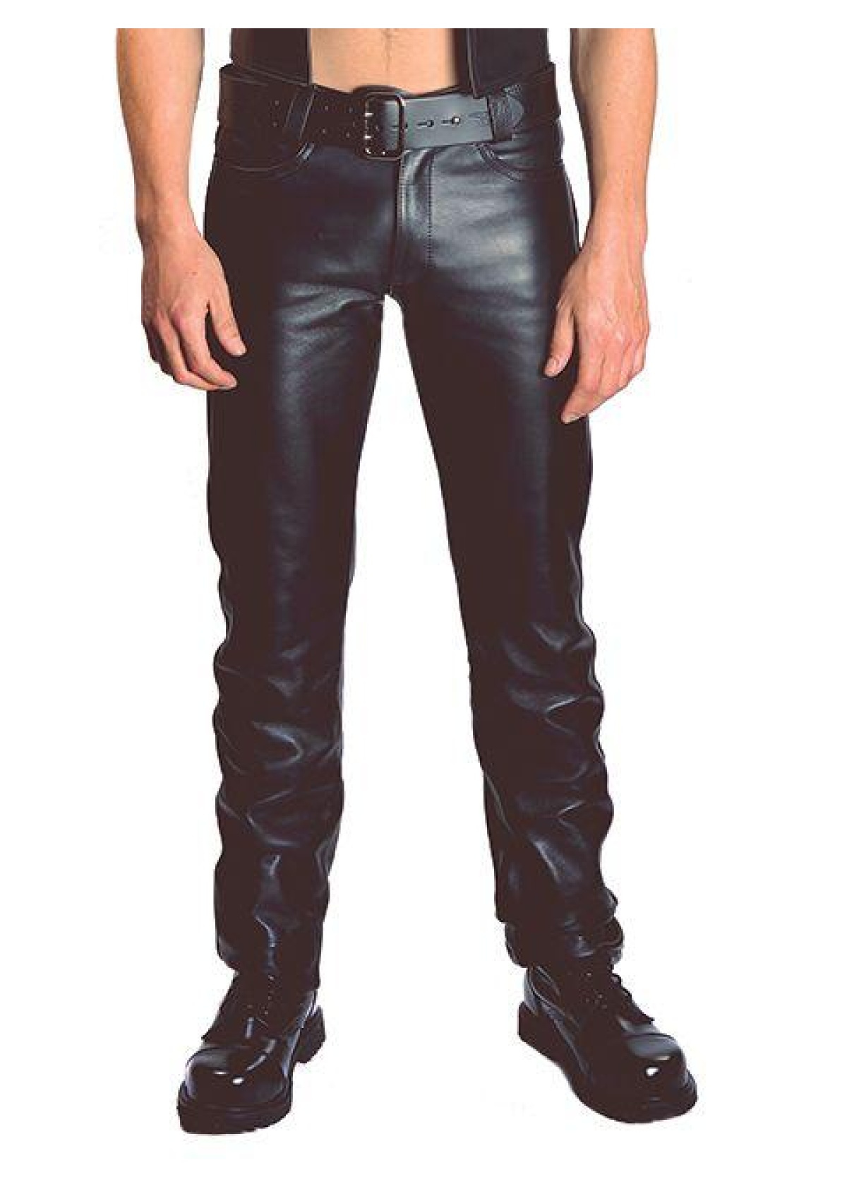 Mister B Leather Jeans Zip