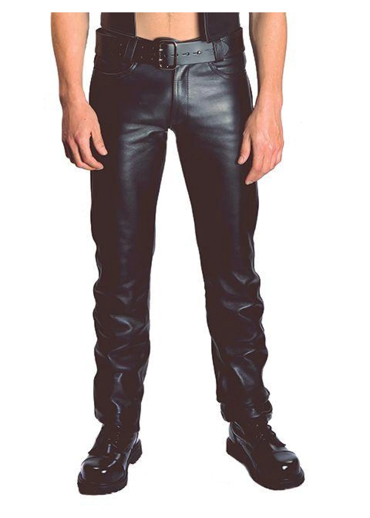 Mister B Leather Jeans Zip