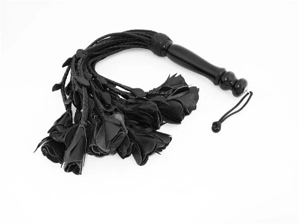 Mister B Leather Flogger 18 Tails Wooden Handle