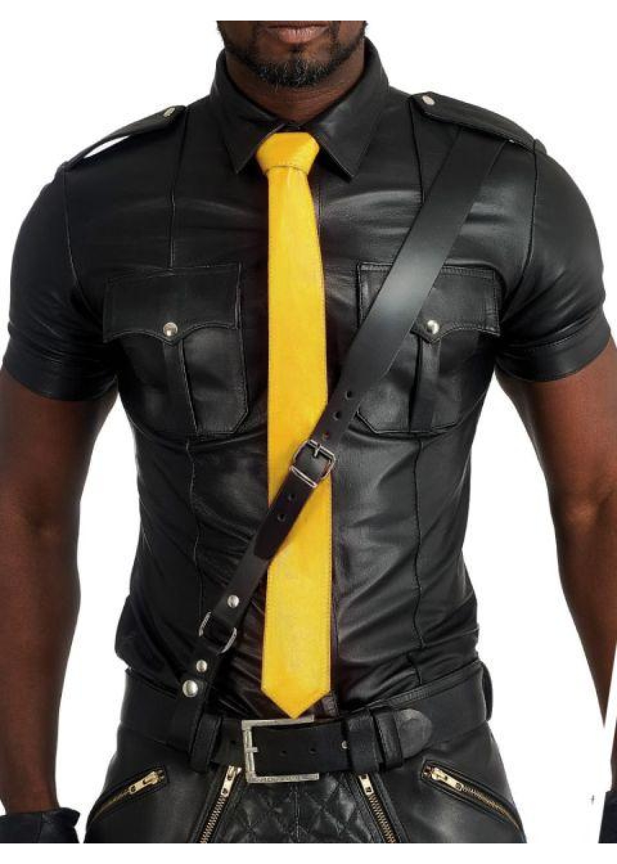 Mister B Leather Tie Stitched - Yellow