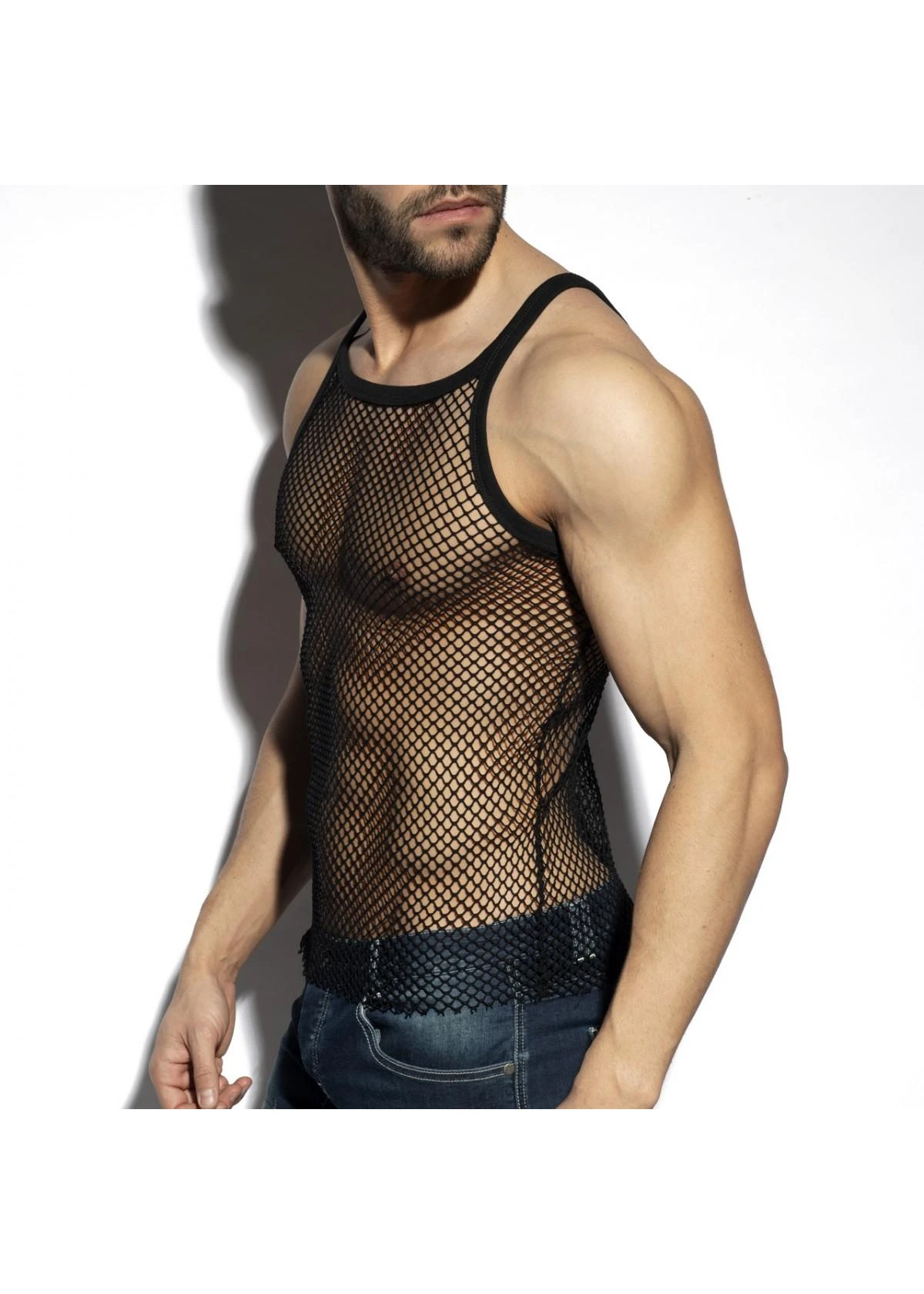 BEACHY NET STRAP TANK TOP