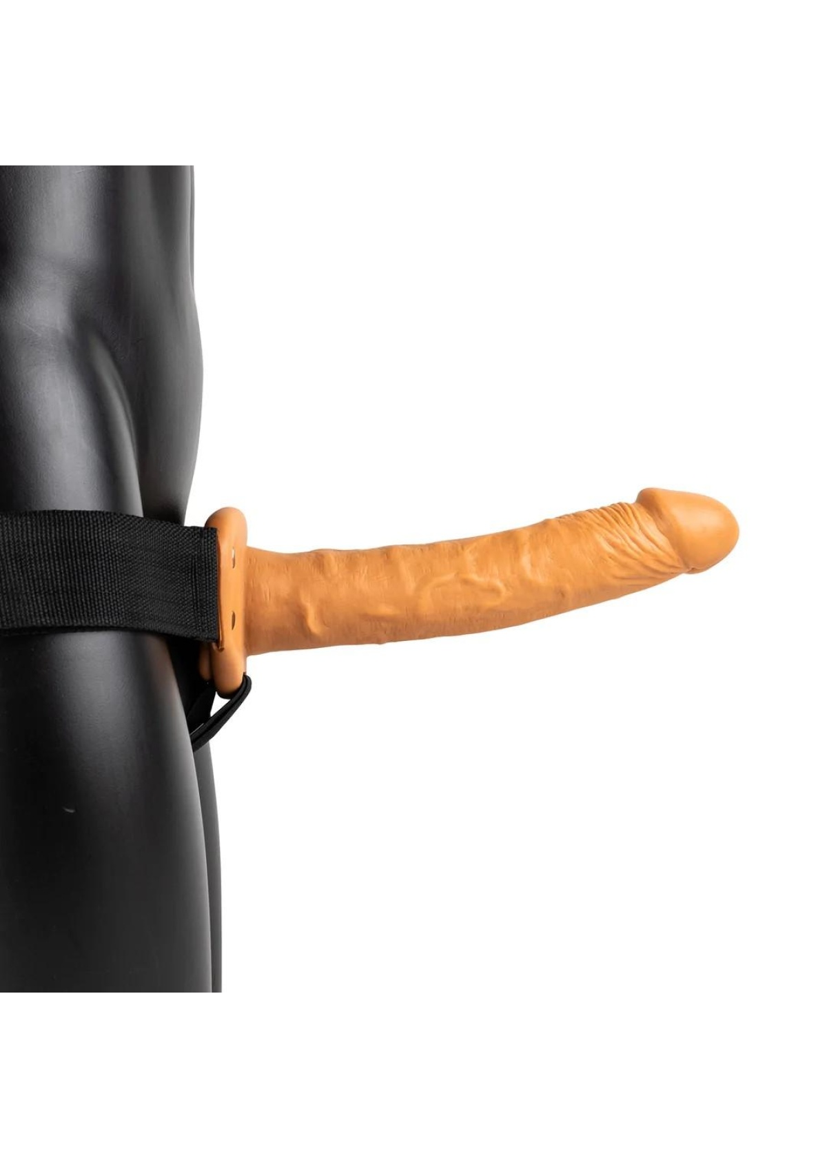 Vibrating Hollow Strap-On without Balls - 10 / 24,5 cm - Tan