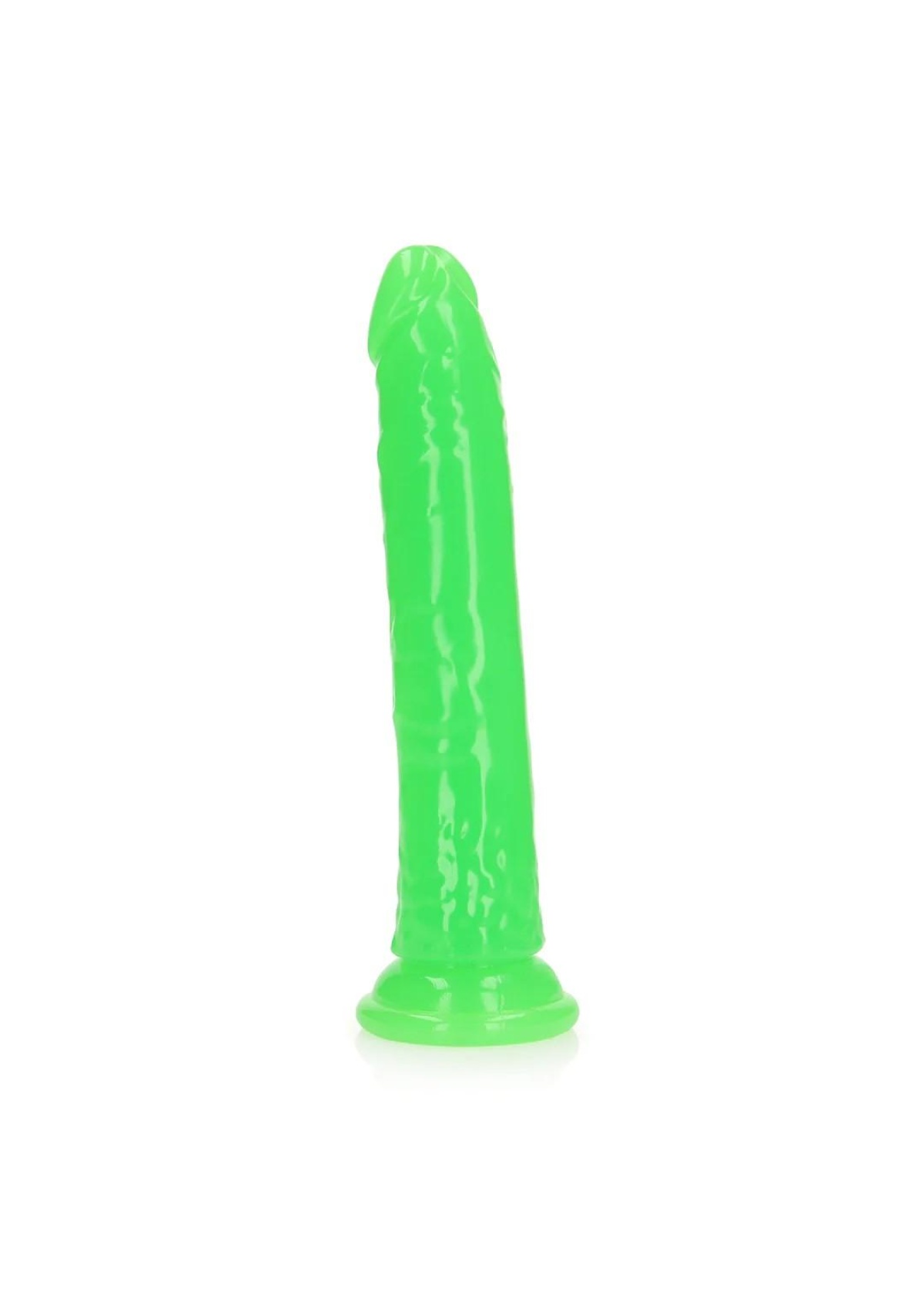 Slim Realistic Dildo with Suction Cup - Glow in the Dark - 9'' / 22,5 cm - Green