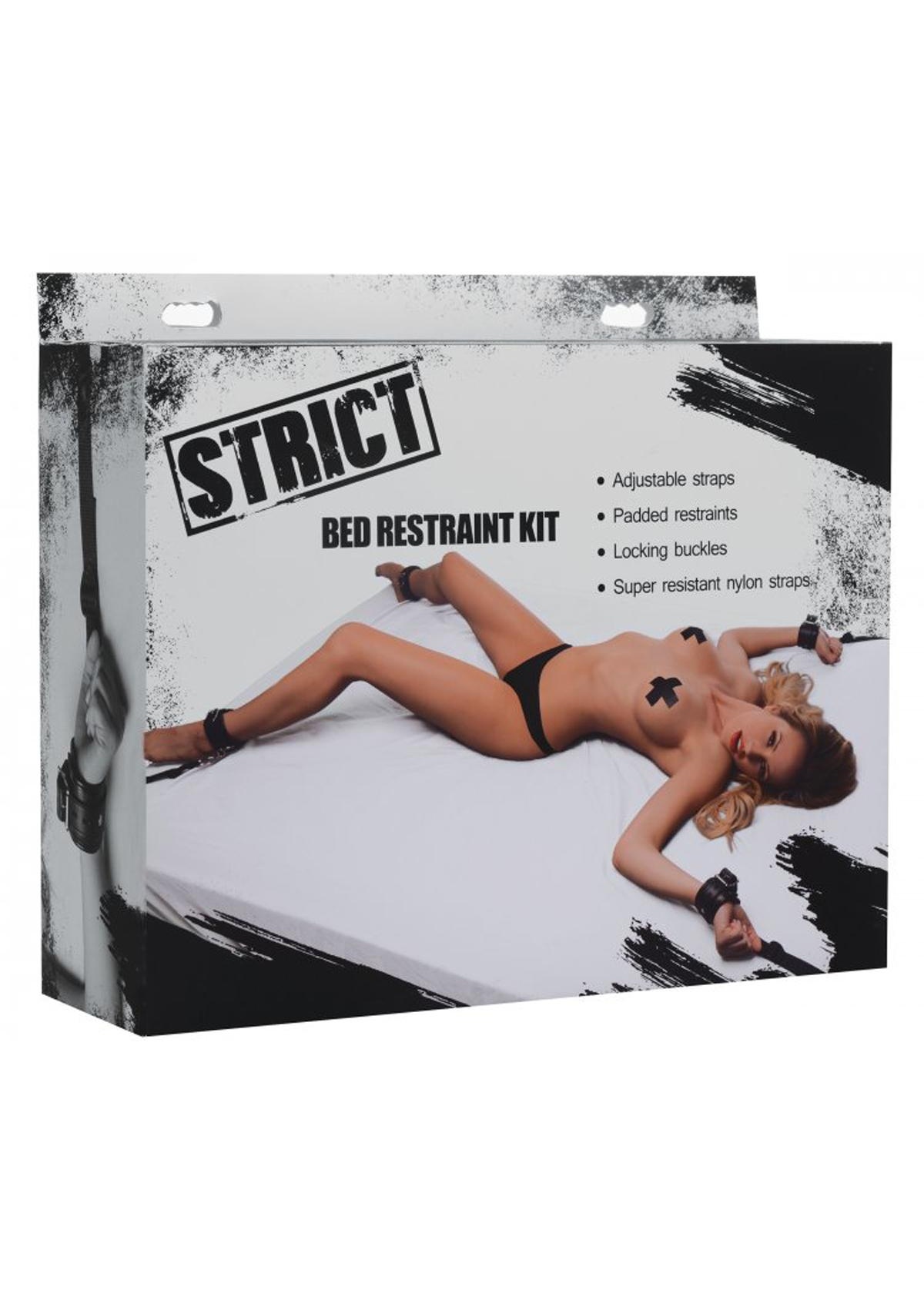 XR Brands - Bed Restraint Kit Bed Cuffs - Black