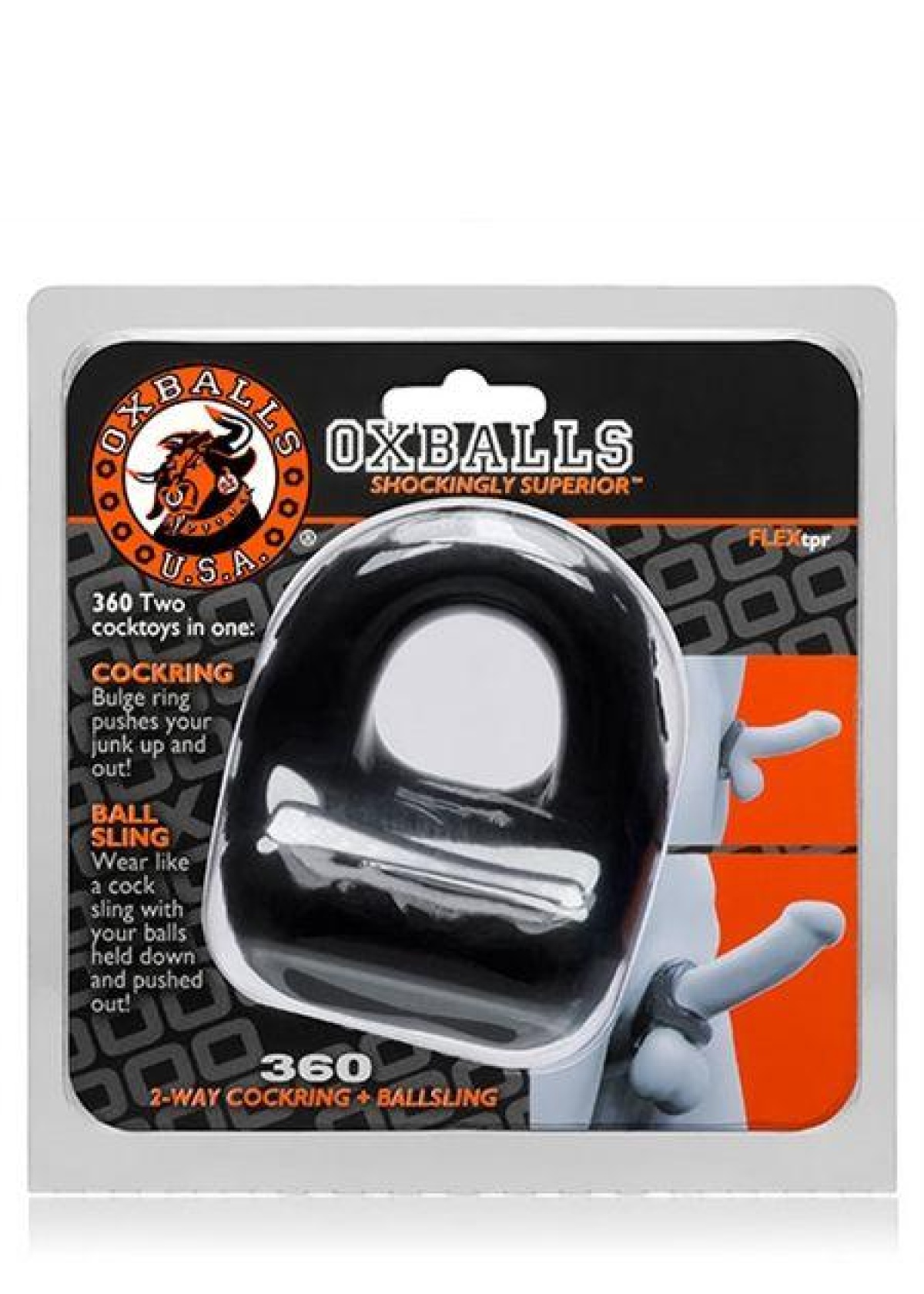 Oxballs 360 Cockring Ball Sling Black