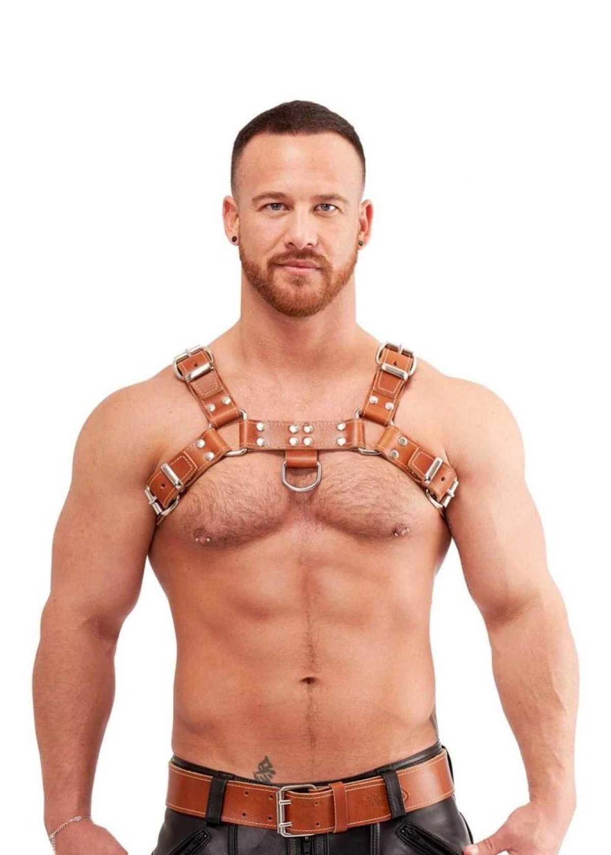 Mister B Leather Chest Harness Saddle Leather Brown
