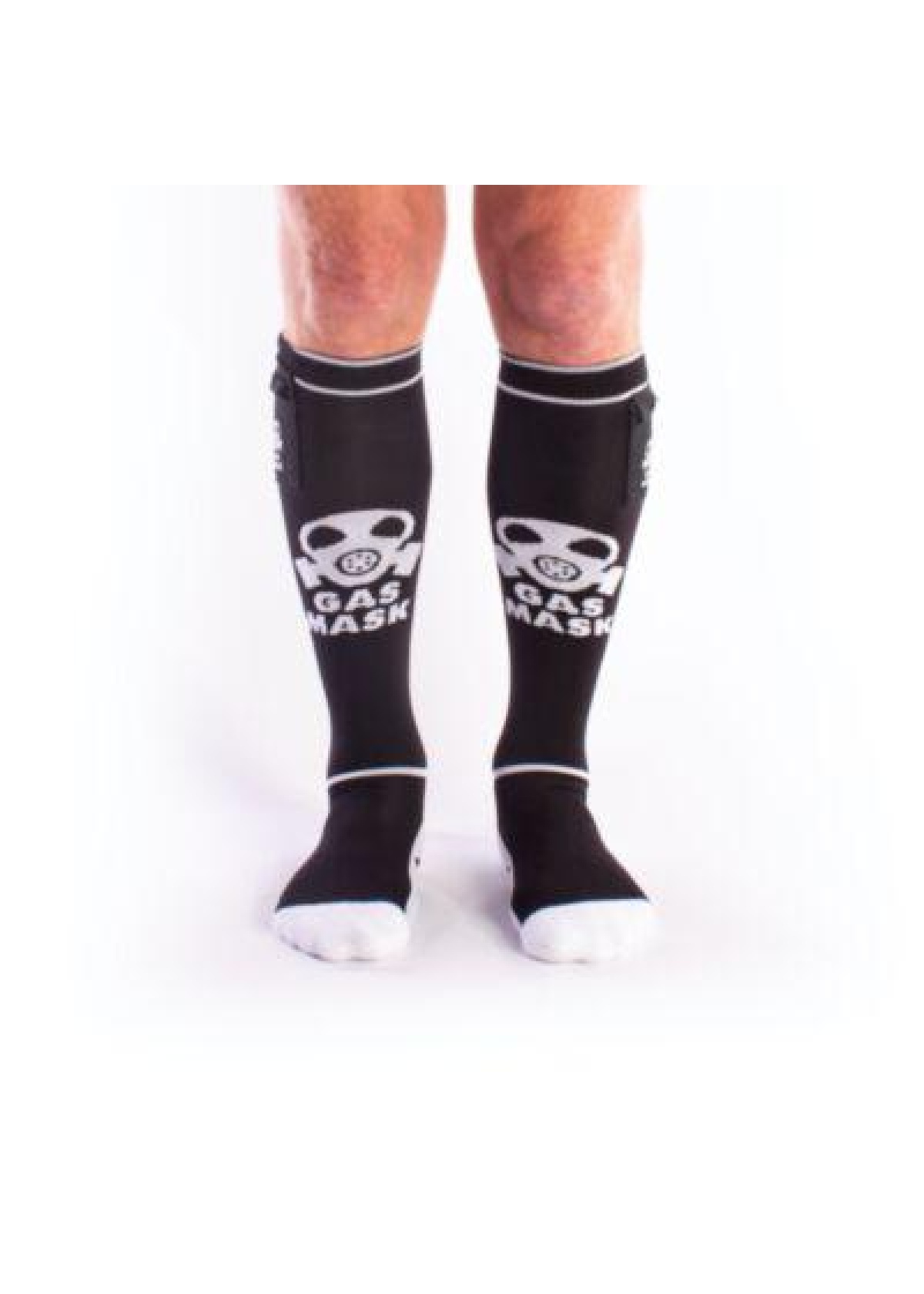 BRUTUS GAS MASK Party Socks w. Pockets Black / White