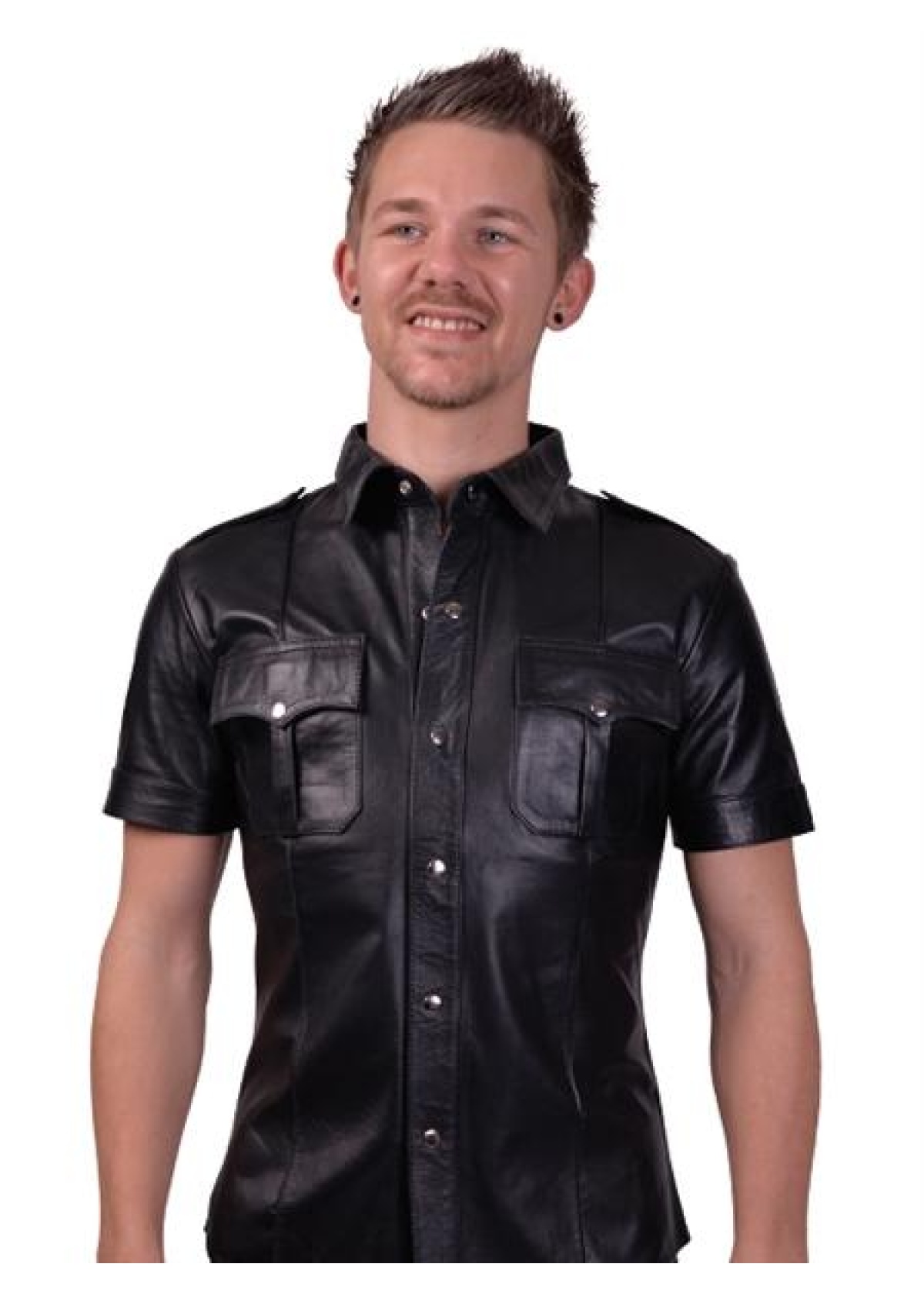 Mister B Leather Police Shirt Short Sleeves