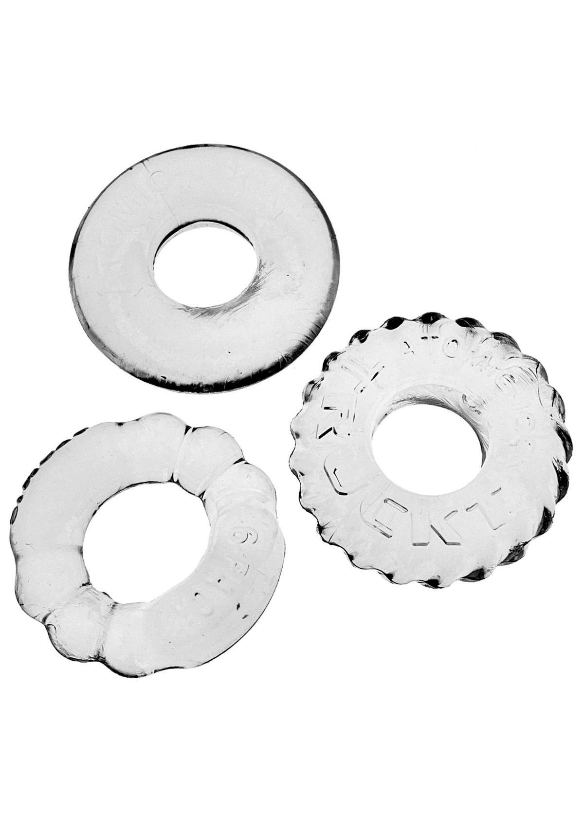 Oxballs BONEMAKER 3-PACK Cockring Kit - Clear