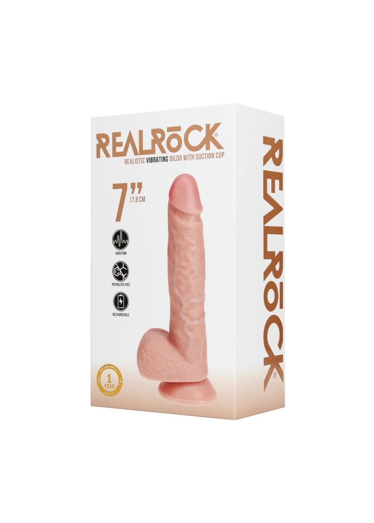 Vibrating Regular Straight Cock with Balls - 7 / 18 cm - Flesh